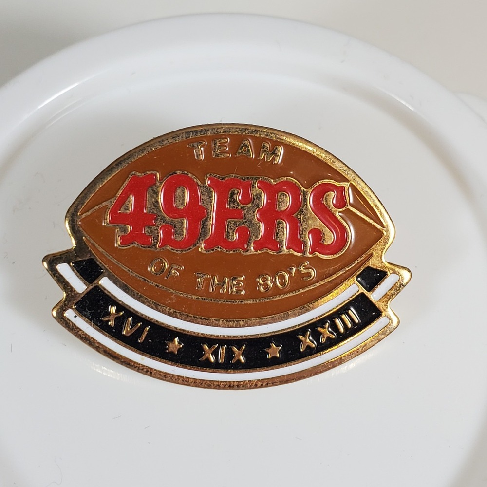 Vintage Pin San Francisco 49ers Team of the 80s 1" Football Hat Lapel Unocal 76